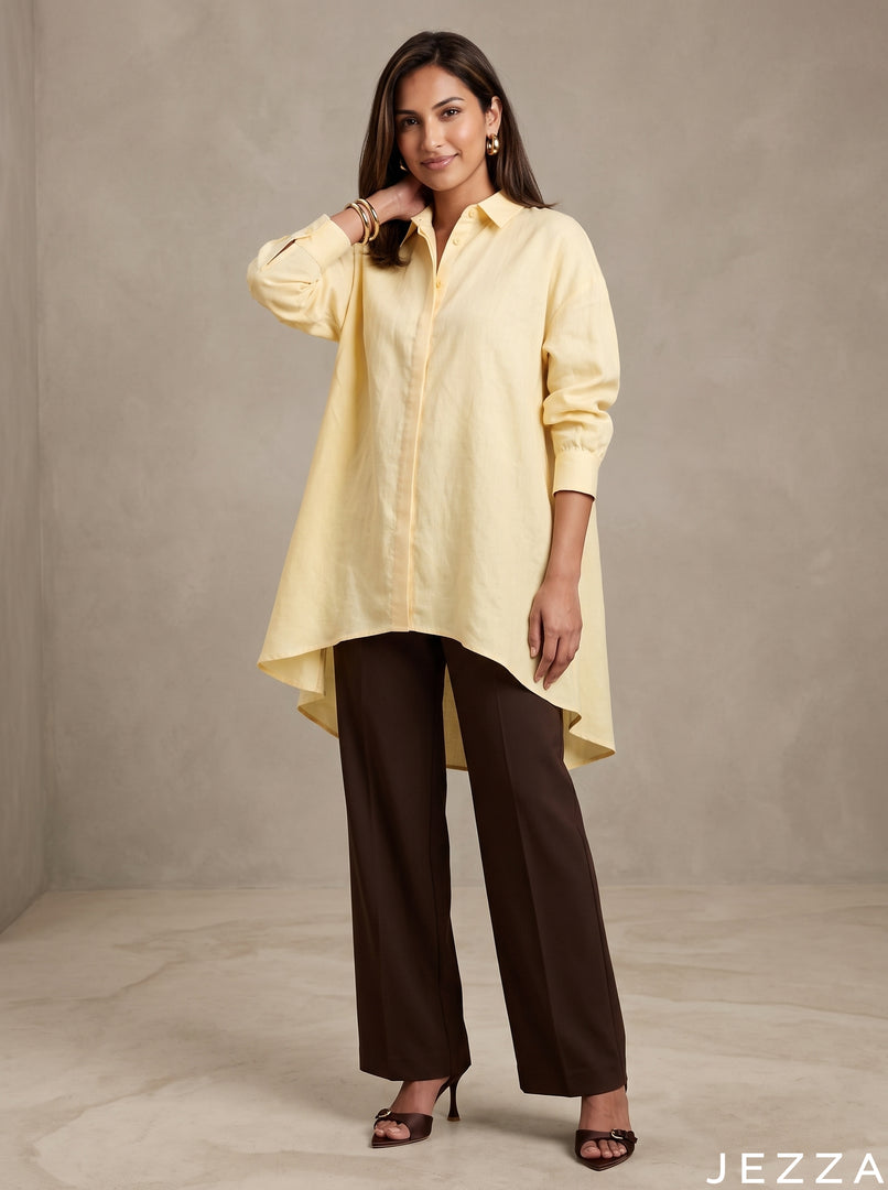 Soft Neutral: Cream Slub Polyester Hip Top 87161