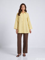 Load image into Gallery viewer, Golden Lines: Yellow Pinstripe Below Hip Top 86891