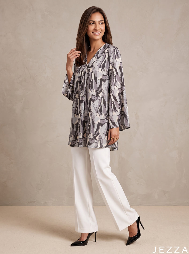 Leaf & Line: Botanical Crepe Satin Top 88011
