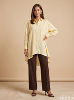 Load image into Gallery viewer, Soft Neutral: Cream Slub Polyester Hip Top 87161