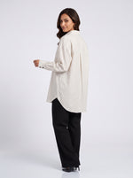 Load image into Gallery viewer, Classic Lines: White Pinstripe Above Knee Top 87521