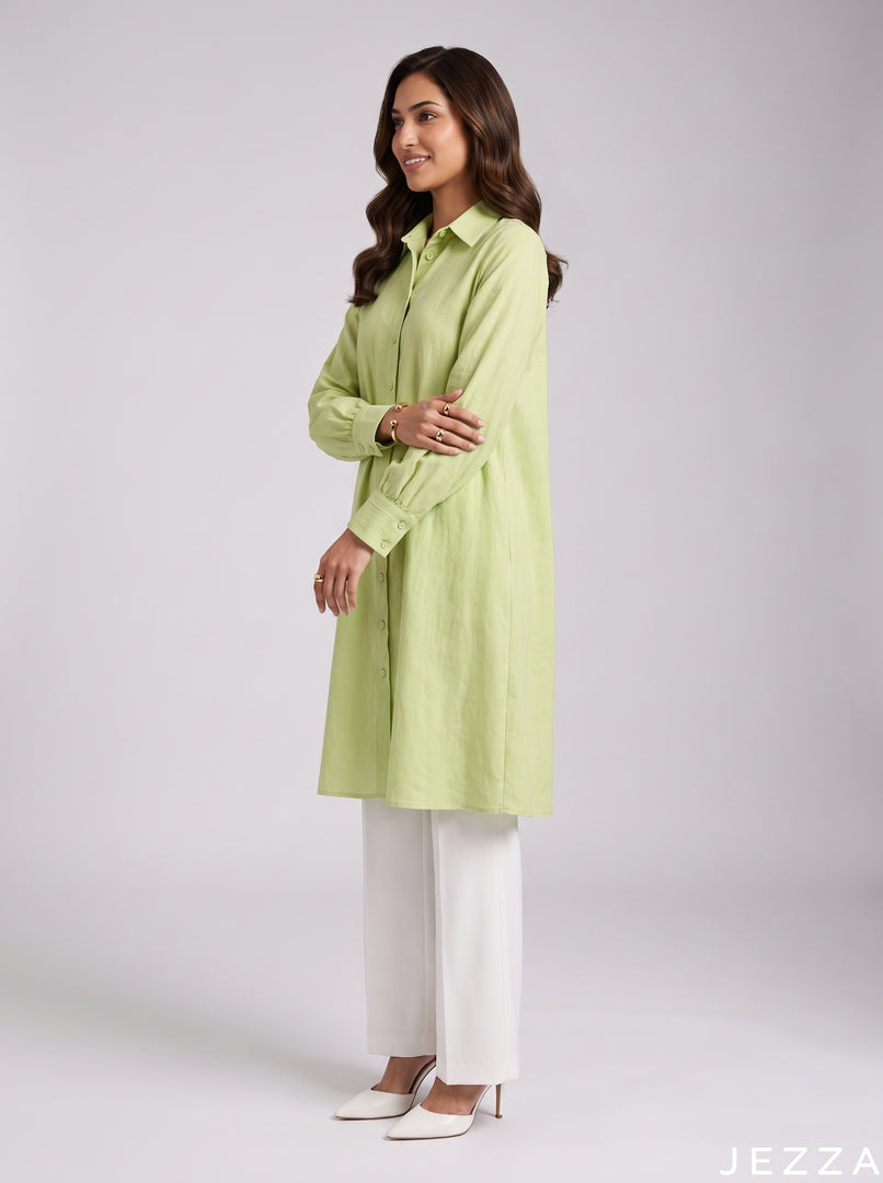 Apple Grove: Light Apple Green Cotton Knee Top 82902