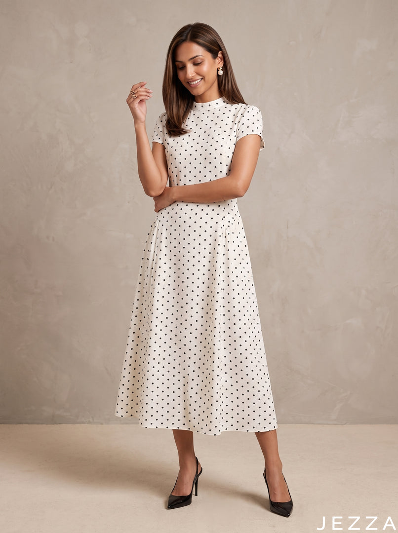 White Haven: Below Knee Midi Dress 86941