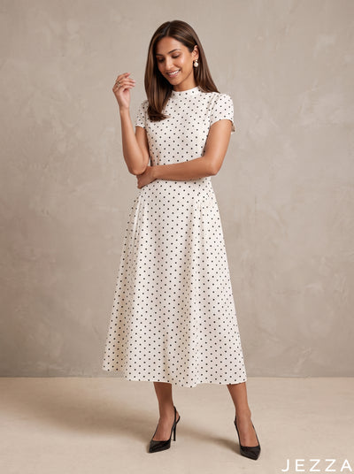White Haven: Below Knee Midi Dress 86941