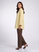 Load image into Gallery viewer, Golden Lines: Yellow Pinstripe Below Hip Top 86891