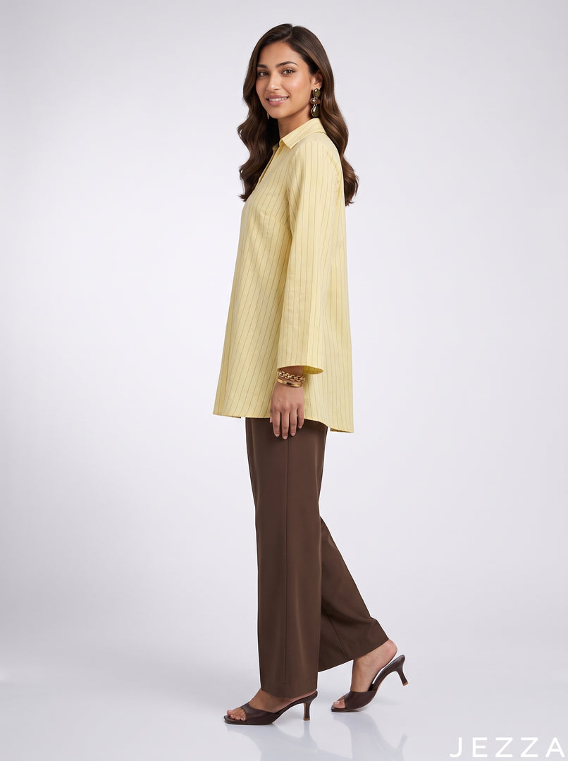 Golden Lines: Yellow Pinstripe Below Hip Top 86891