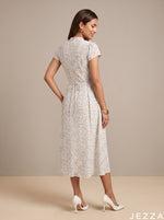 Load image into Gallery viewer, Botanic Rhythm: Floral  Midi Dress 87261