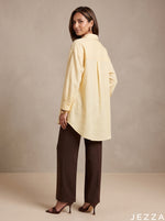 Load image into Gallery viewer, Soft Neutral: Cream Slub Polyester Hip Top 87161