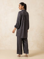 Load image into Gallery viewer, Grey Harmony: Jacquard Top &amp; Pant Set 92141/92151