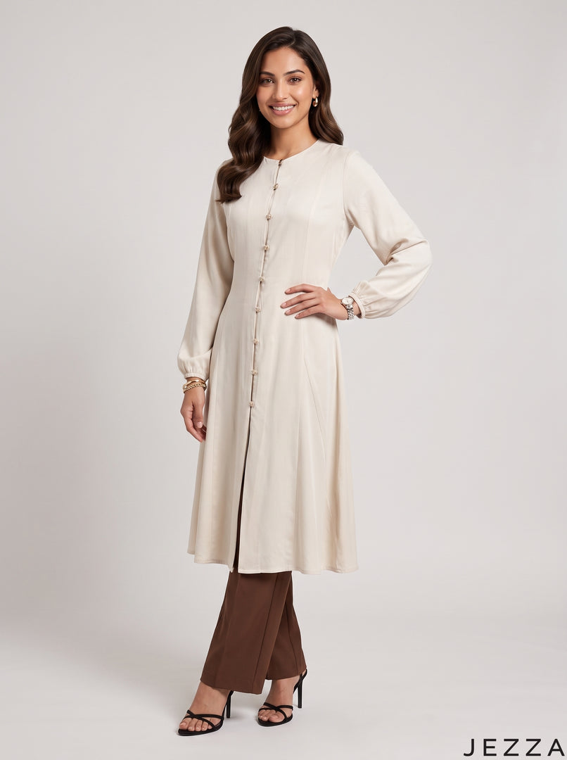 Cream Breeze: Cotton Knee Top 81081