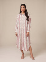 Load image into Gallery viewer, Abstract Collared Midi Top 93971
