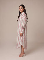 Load image into Gallery viewer, Abstract Collared Midi Top 93971