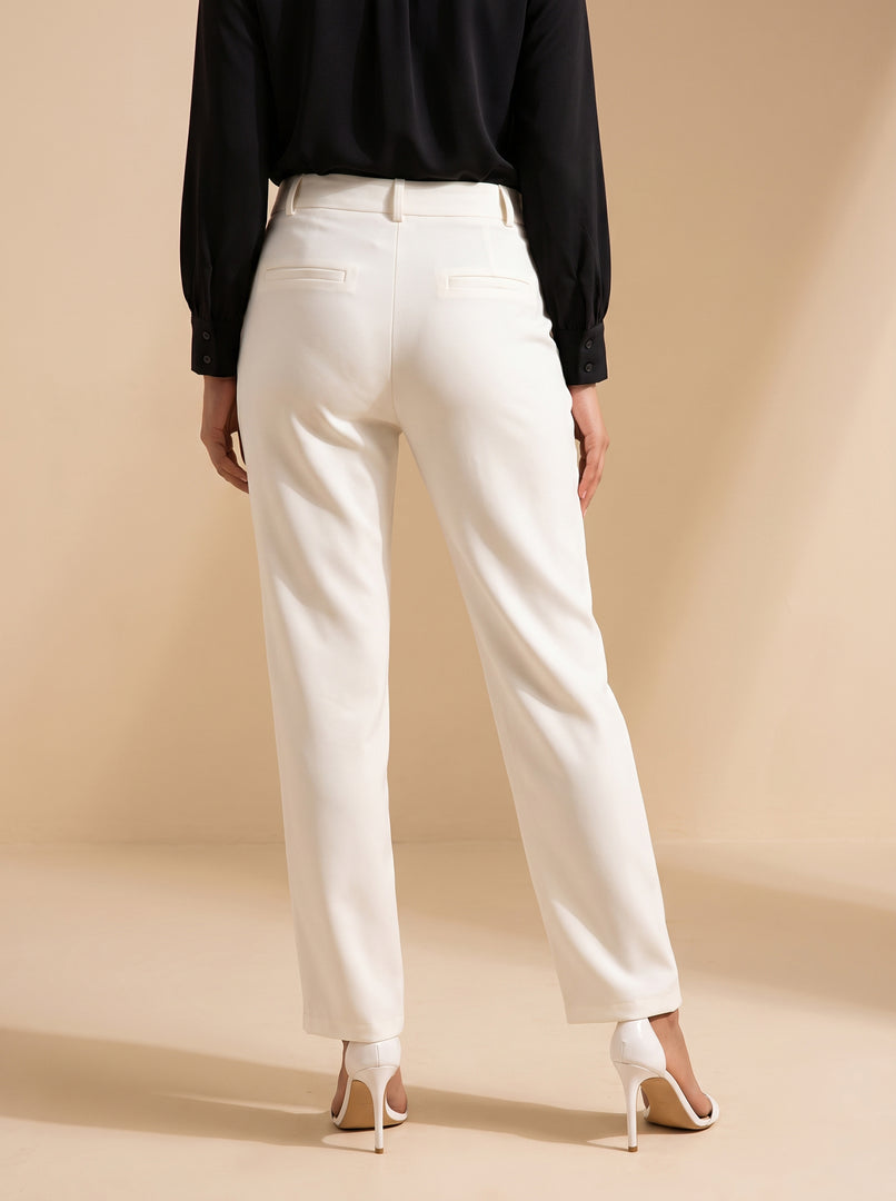 Pin Tuck Twill White Pant 88232