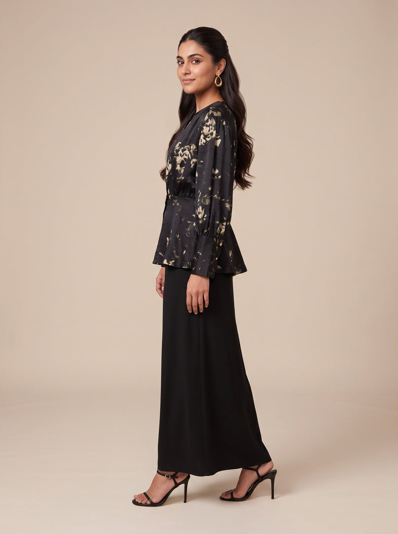 Abstract Contrast Top & Skirt  Set 92621/81211