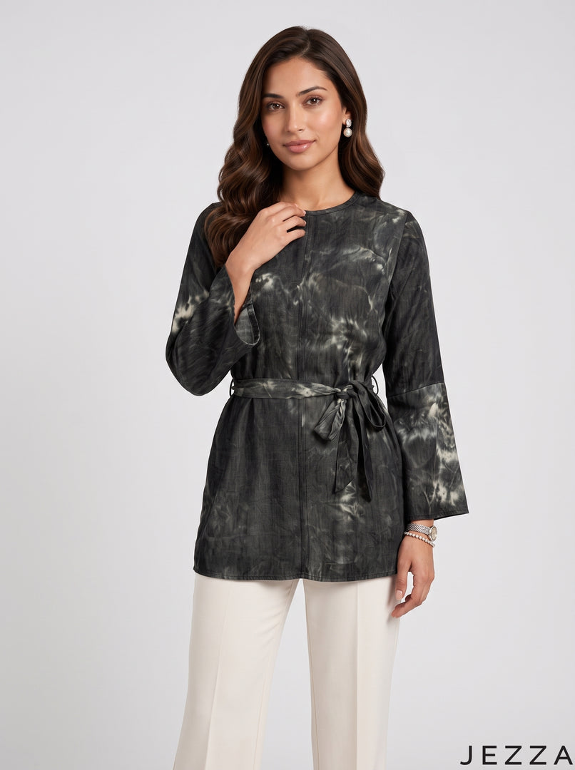 Artisan Tide: Tie-Dye Poly Cotton Below Hip Top 90101
