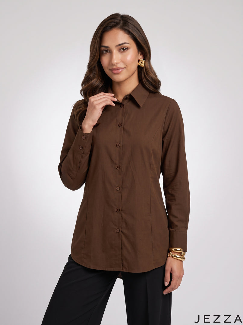 Coffee Essence: Poly Cotton Below Hip Top 86841