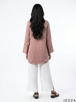 Load image into Gallery viewer, Soft Radiance: Light Pink Brocade Stripe Top 83251