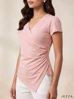 Load image into Gallery viewer, V Neck Jersey Light Pink Top 90291