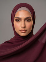 Load image into Gallery viewer, Maroon Veil: Chiffon Shawl 80500003