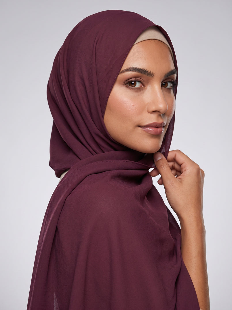 Maroon Veil: Chiffon Shawl 80500003