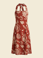Load image into Gallery viewer, Cotton Printed Halter Midi Dress 93471