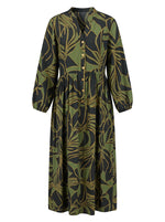 Load image into Gallery viewer, Abstract Print Mandarin Collar Dress 92791