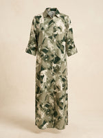 Load image into Gallery viewer, Abstract Collared Midi Top 92761