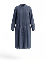 Load image into Gallery viewer, Spruce Blue Mandarin Collar Midi Top 79723