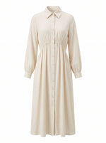 Load image into Gallery viewer, Linen Dust Collared Midi Dress 87936