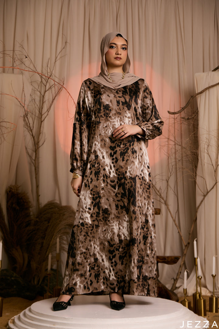 Wild Luxe: Satin A-Line Maxi Dress 83291