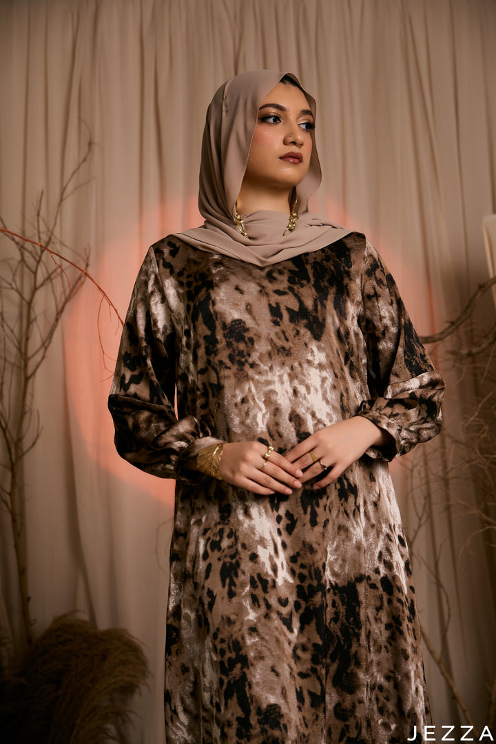 Wild Luxe: Satin A-Line Maxi Dress 83291