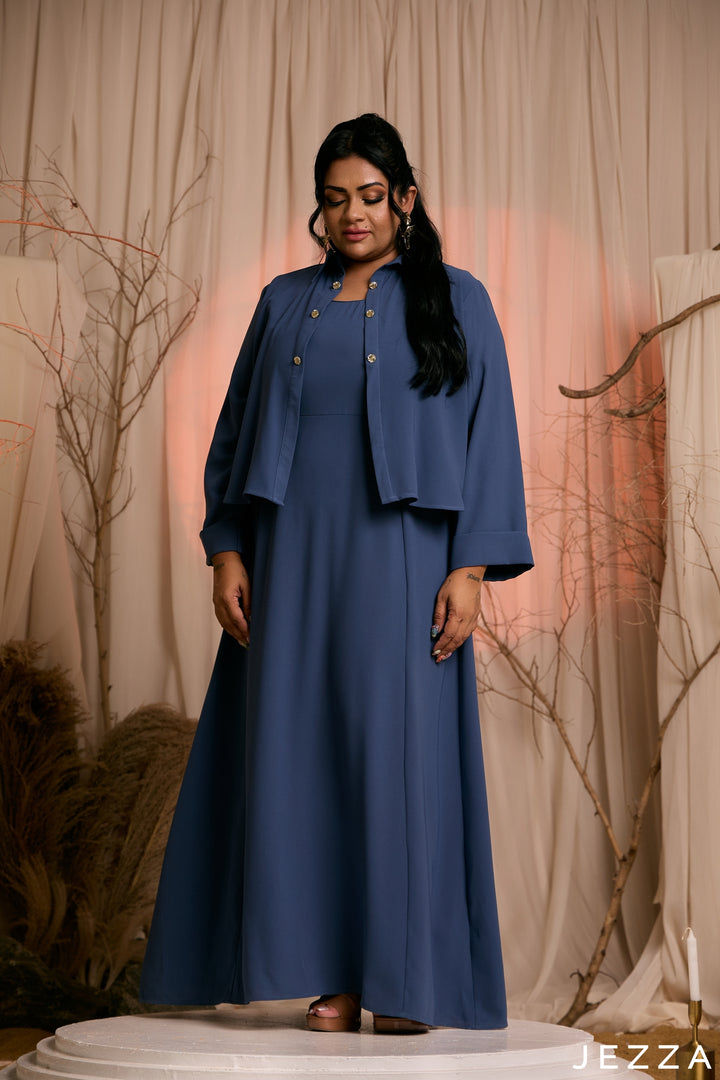Modern Poise: Cobalt Jacket & Dress Set 82051/82041