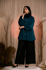 Load image into Gallery viewer, Opulent Structure: Viridian Brocade Detail Top 82422