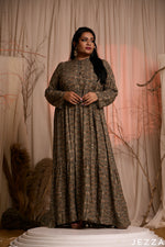 Load image into Gallery viewer, Motif Thread: Mandarin Neck Maxi Dress 83631