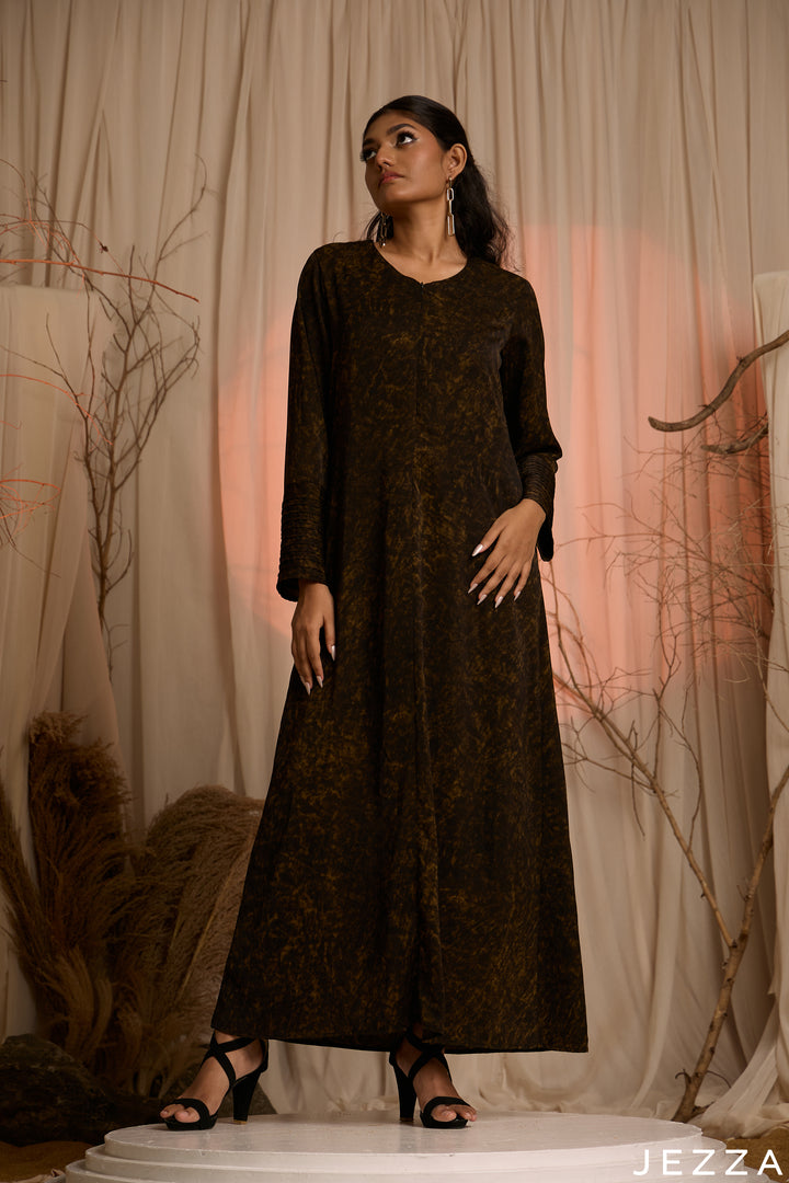 Canvas Drift: Long Sleeve Abstract Dress 73371