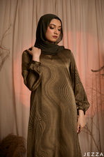 Load image into Gallery viewer, Swirl Flow: Satin A-Line Maxi Dress 83271