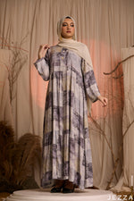 Load image into Gallery viewer, Marble Patch: Mandarin Collar Maxi Dress 81682