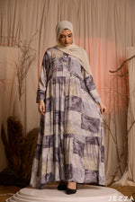 Load image into Gallery viewer, Marble Patch: Mandarin Collar Maxi Dress 81682