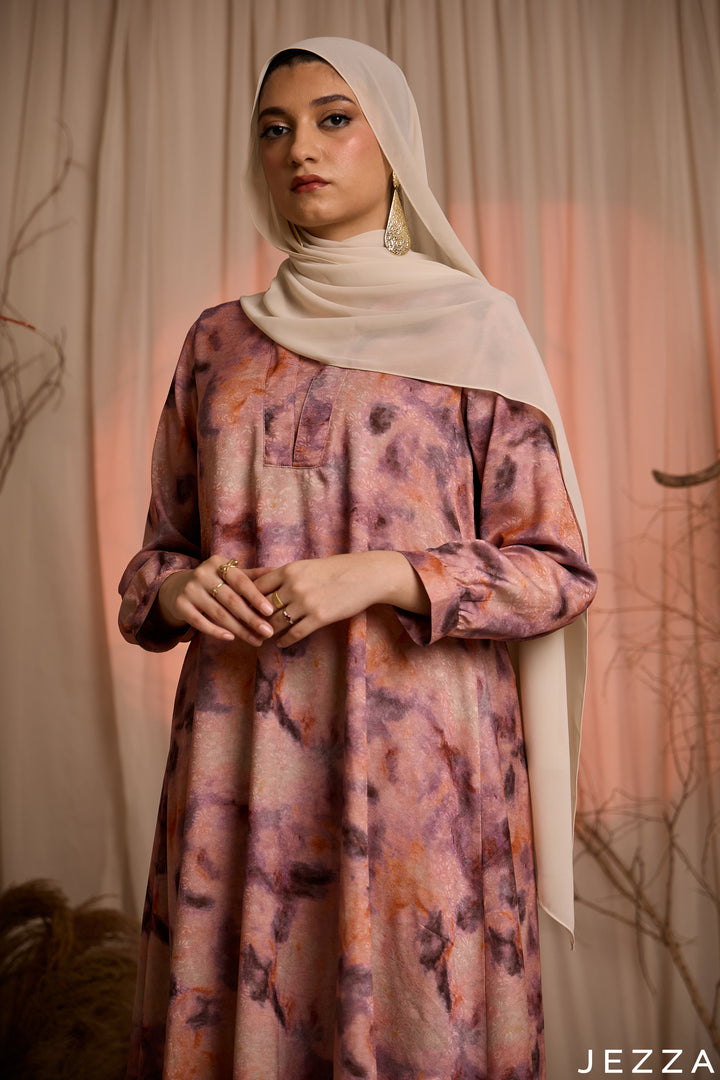 Watercolor Drift: Jacquard Knee Length Top 83661