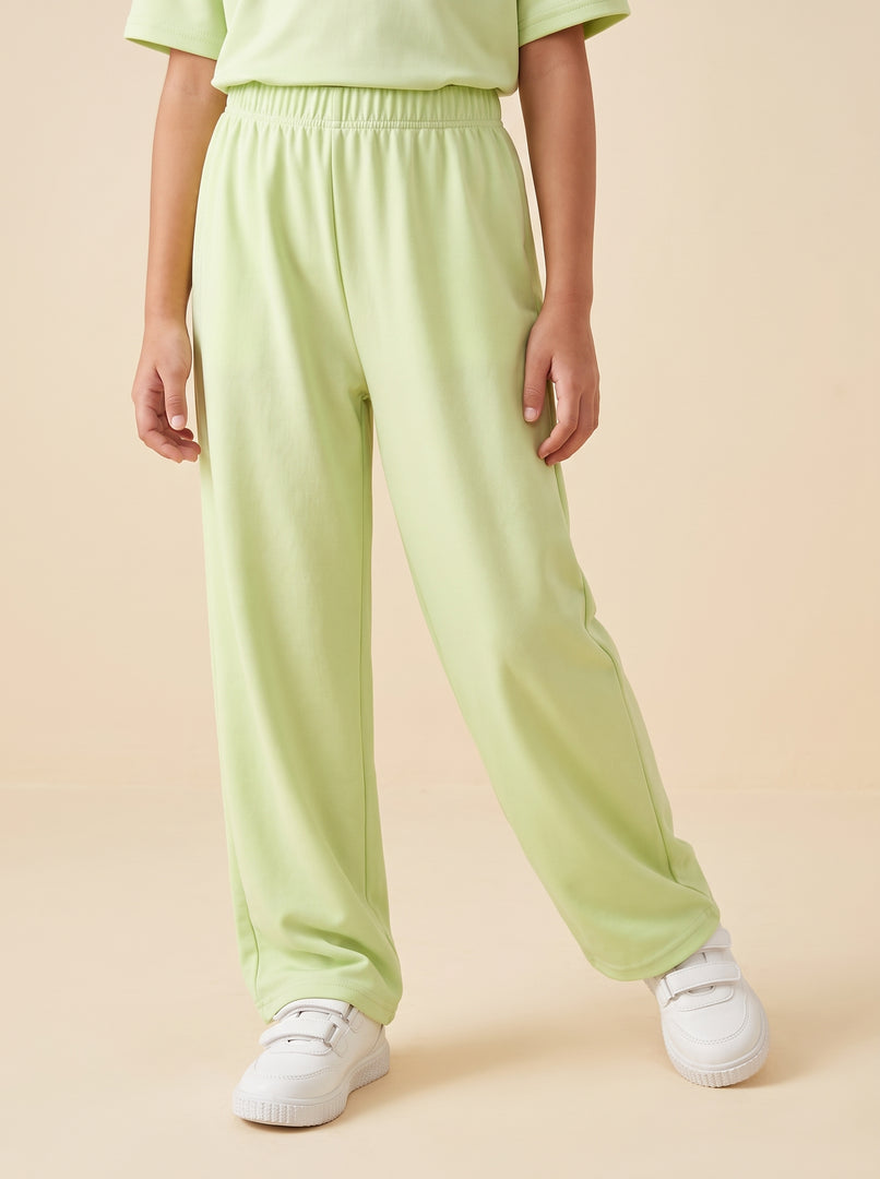 Rib Relaxed Ankle Light Green Pant 87971
