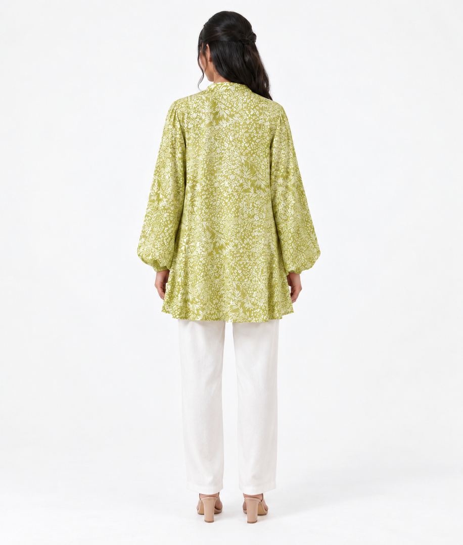 Botanical Patchwork Slub Cotton Top 93871