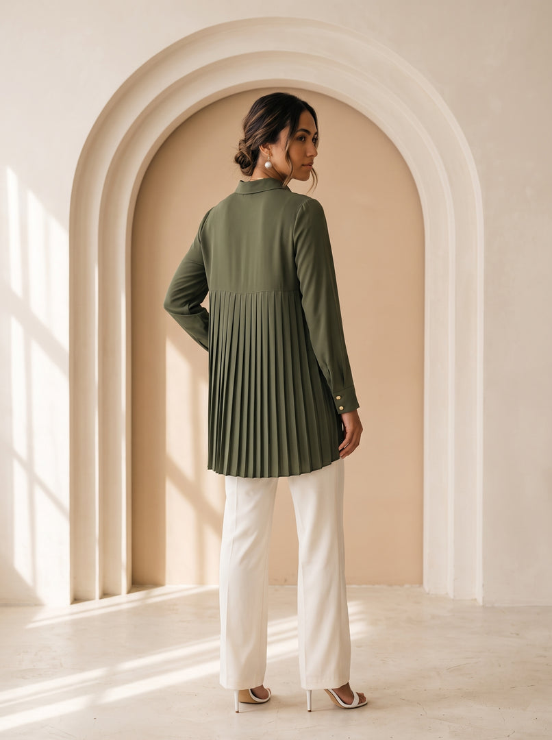 Jungle Green High Neck Top 90152
