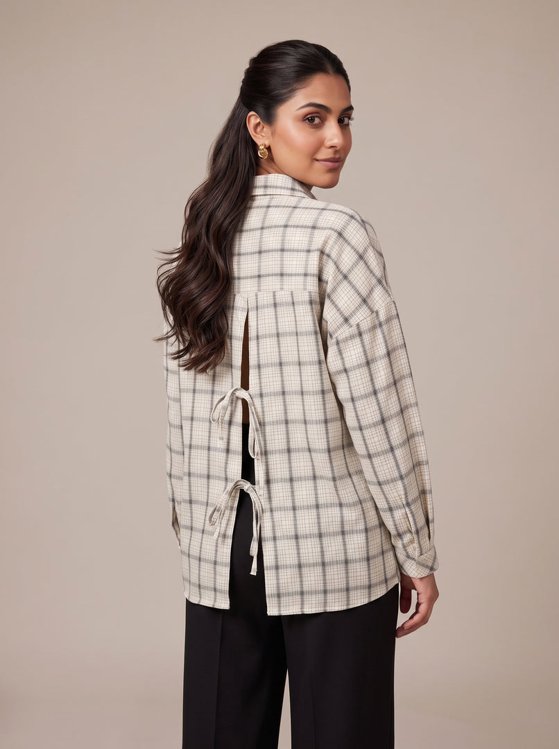 Yarn-Dyed Check Shirt Top 93981