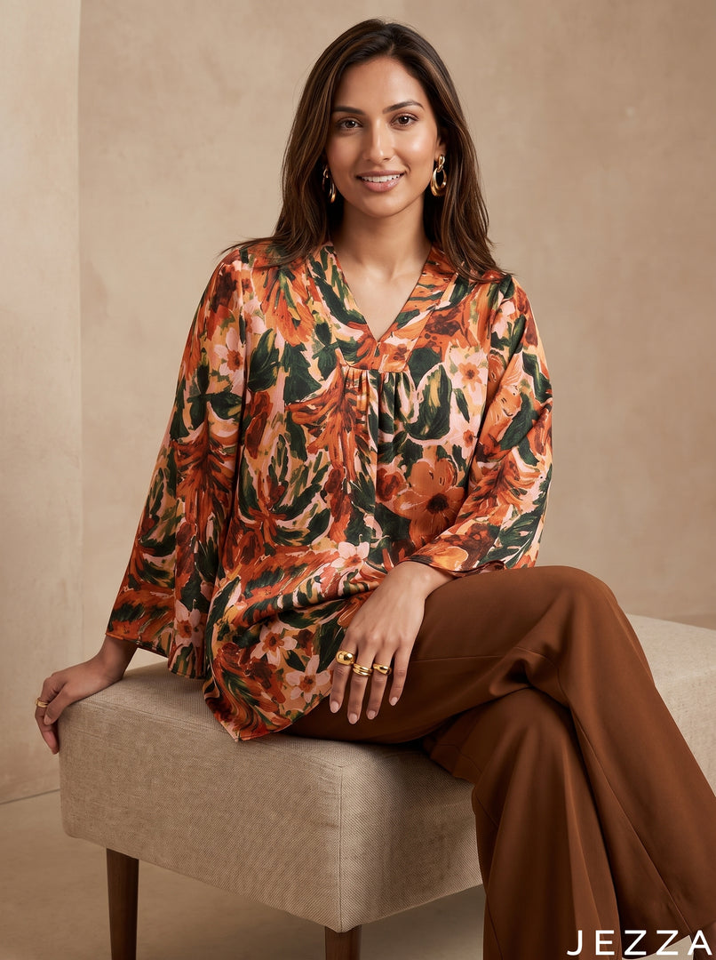 Botanical Muse: Crepe Satin Top 87211