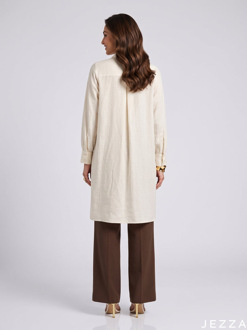 White Horizon: Cotton Knee Top 82901