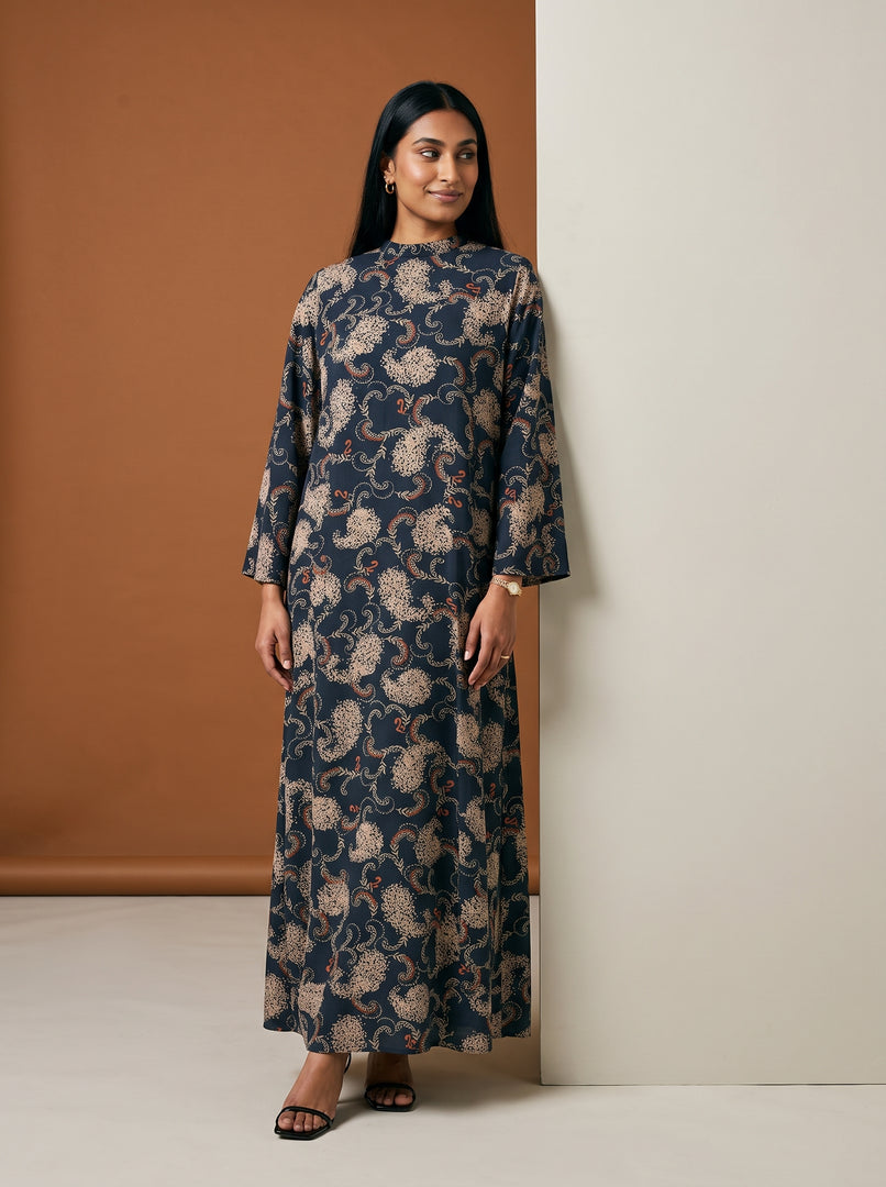 Leaflet Grace: Chiffon A-Line Dress 91871