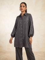 Load image into Gallery viewer, Grey Harmony: Jacquard Top &amp; Pant Set 92141/92151