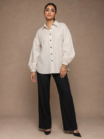 Load image into Gallery viewer, Pinstripe Poise: Cotton Below Hip Top 82551
