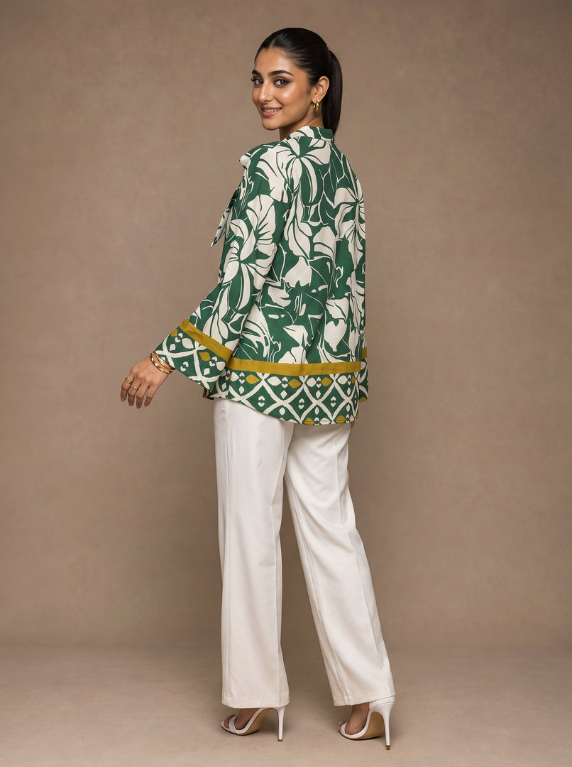 Geometric Tie: Poly Cotton Hip Top 92121