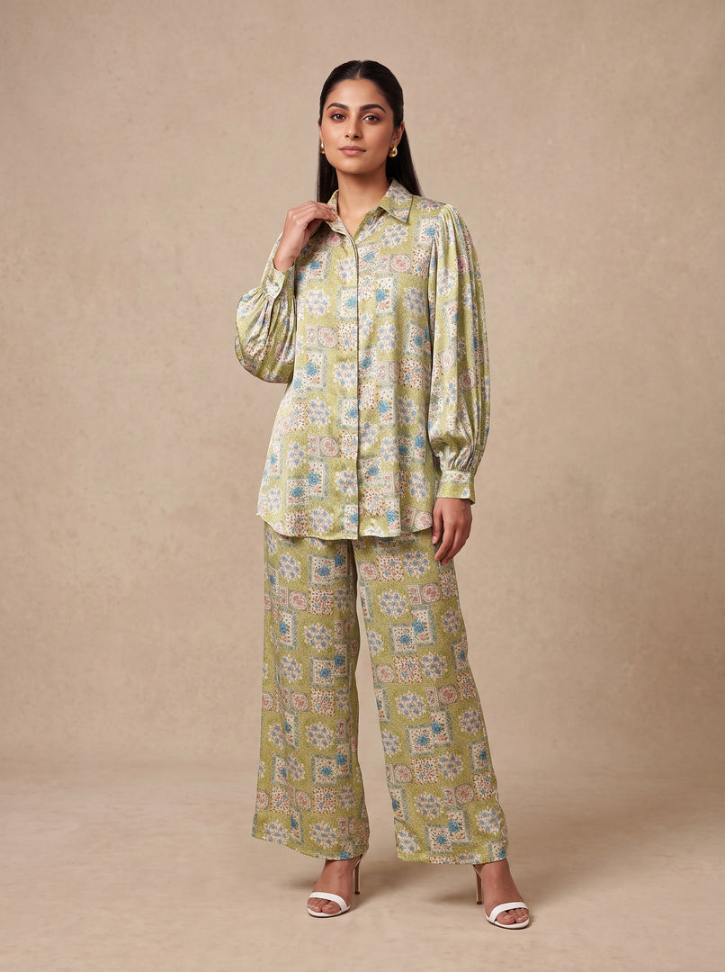 Relaxed Collar Top & Pant Set 89993/91813